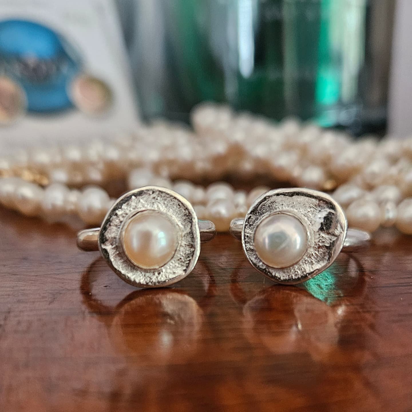 Handforged rings
Freshwater pearl
Reticulated 925 sterling silver 
No two ever turn out the same. That's what makes them so beautifully unique 😍 

These will be available to view and try on at the Albany small business expo on Saturday!

#handforged