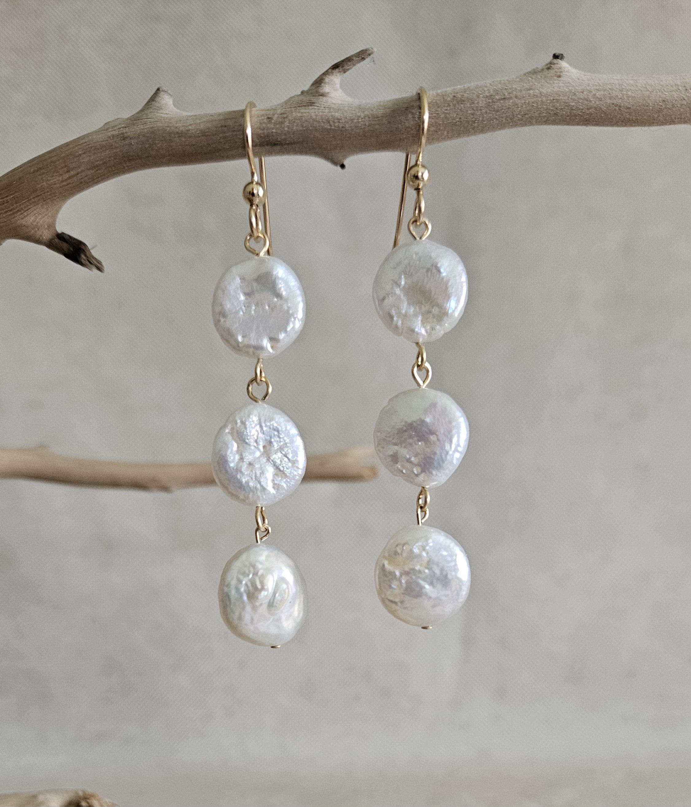 Pearl Trio Drops Earrings