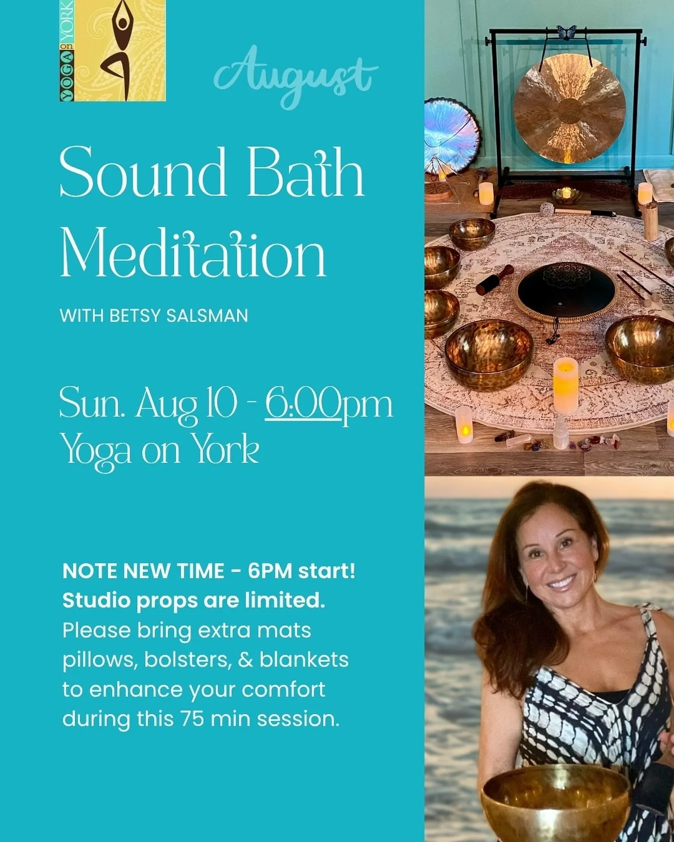 Join us this Sunday 8/10 at 6pm for our monthly Sound Bath Meditation in studio at Yoga On York. Harness the lingering full moon energy and magnetic power of the Lionsgate Portal which remains open through August 12th. This event sells out early so s