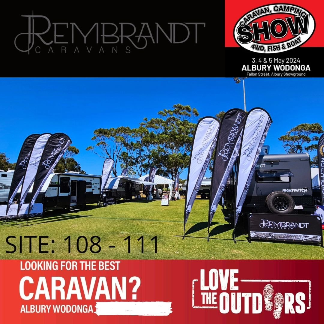 ALBURY WODONGA CARAVAN, CAMPING, 4WD, FISH &amp; BOAT SHOW &ndash; 3, 4 &amp; 5 MAY 2024.

Kicking off this Friday, we have another chance for you to check out the full range of Rembrandt Caravans at site 108 - 111. 

If you are in the local area in 