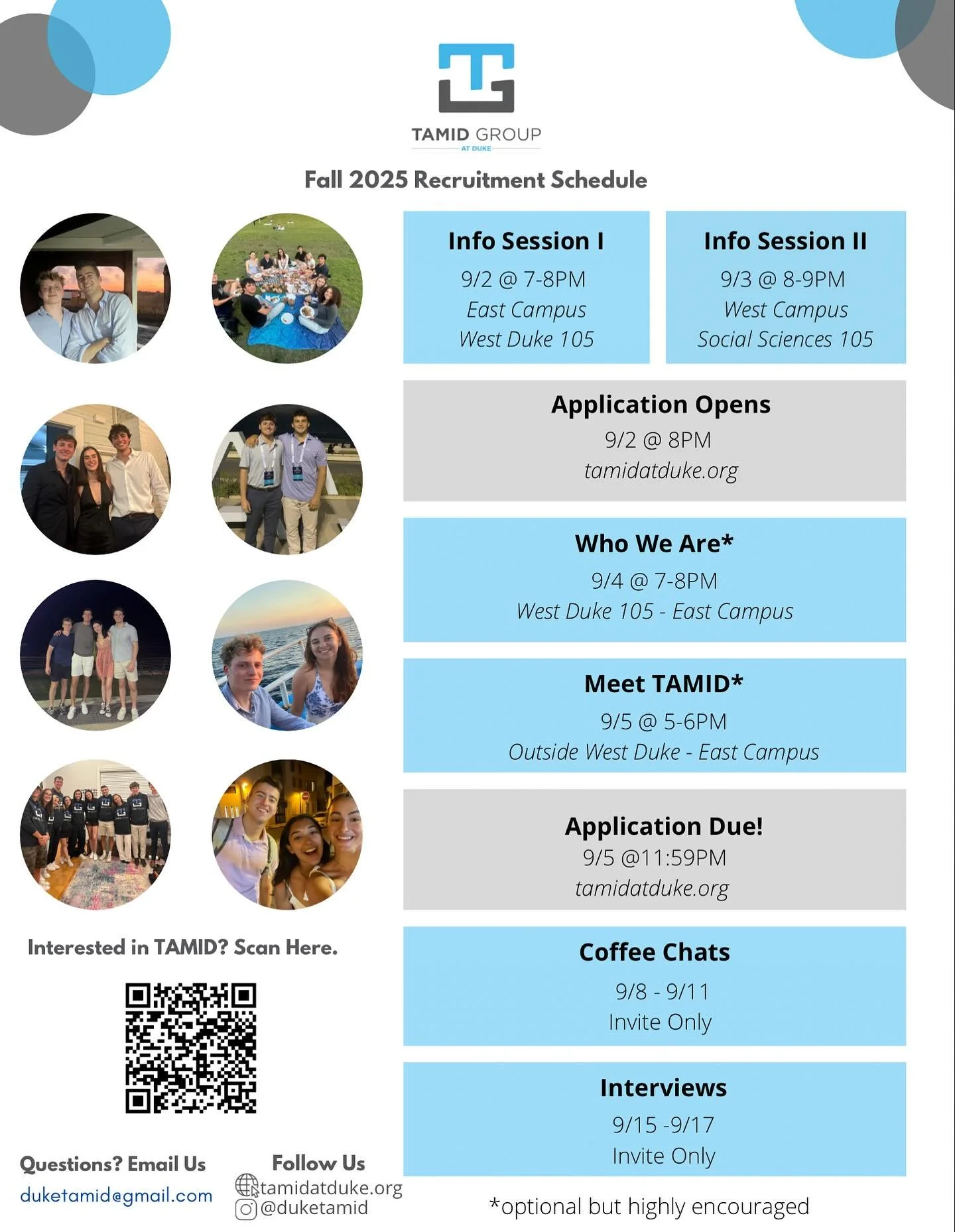 Fall 2025 recruitment is here! We can&rsquo;t wait to see you all at the club fair this Friday and at recruitment next week! You must attend one of the two info sessions in order to apply.