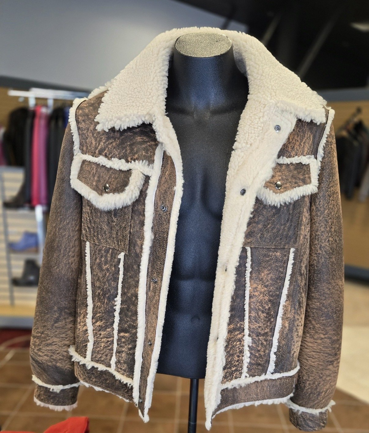Denim shearling