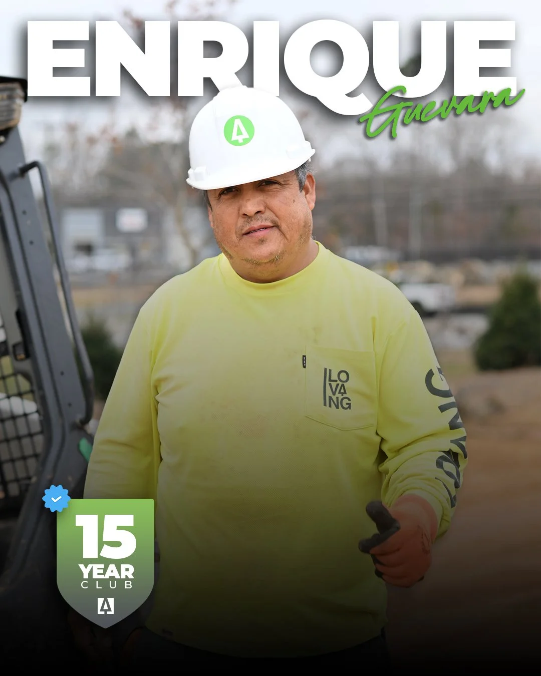 In 2010, Enrique joined our TEAM as a Landscaping Crew member. Over the years, his work, coupled with his leadership and positive attitude, earned him the role of Install Foreman.

Now 15 years into life at LOVING, it's safe to say that Enrique's IMP