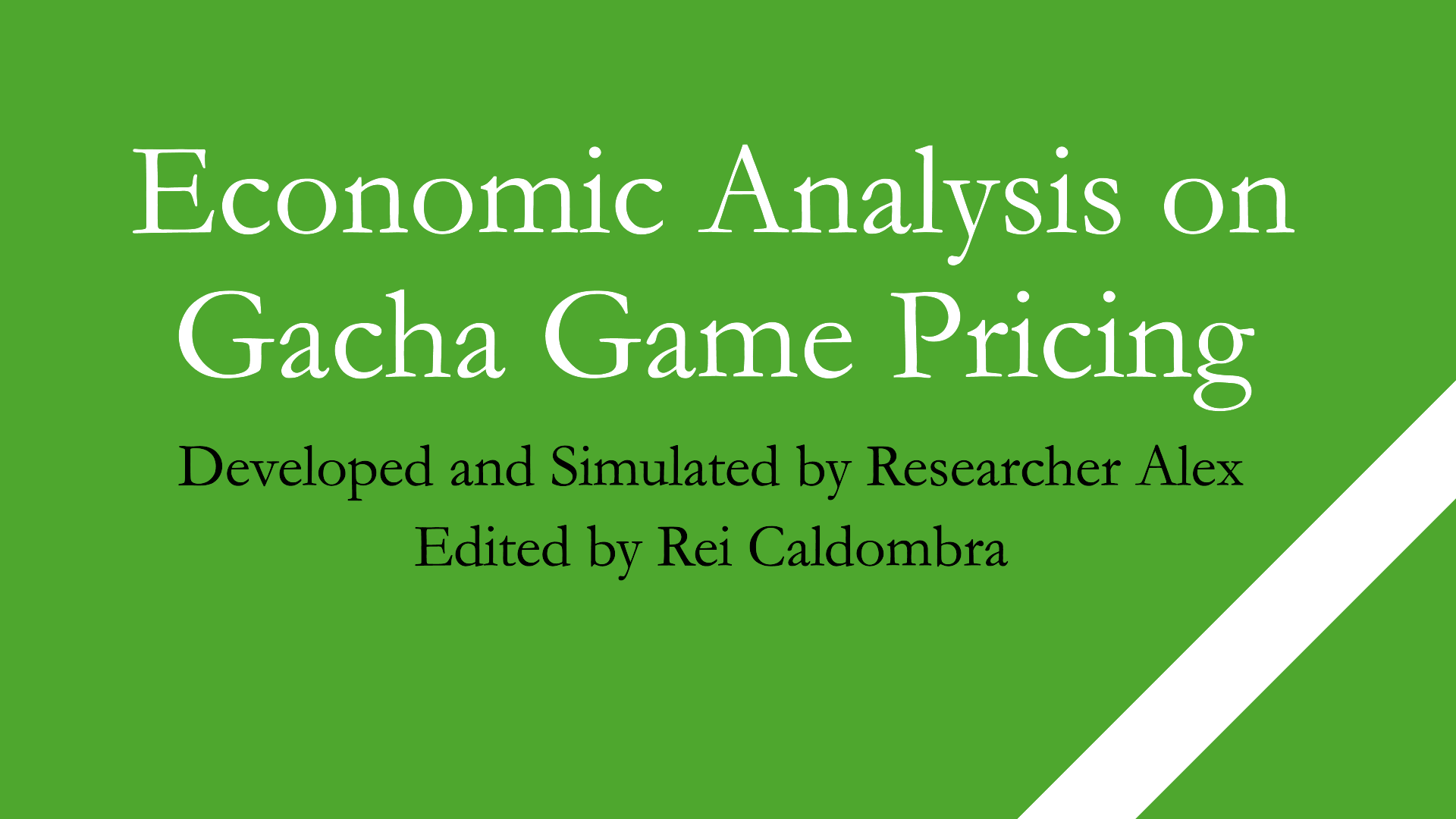 Economic Analysis on Gacha Game Pricing - Part 6 - Conclusions