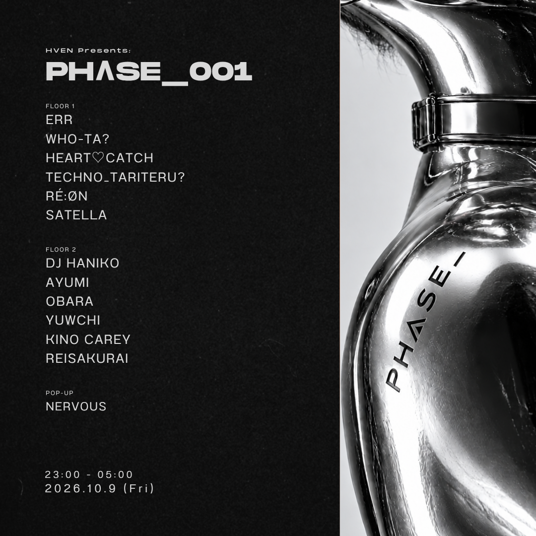 Flyer for PHΛSE_001 at HVEN