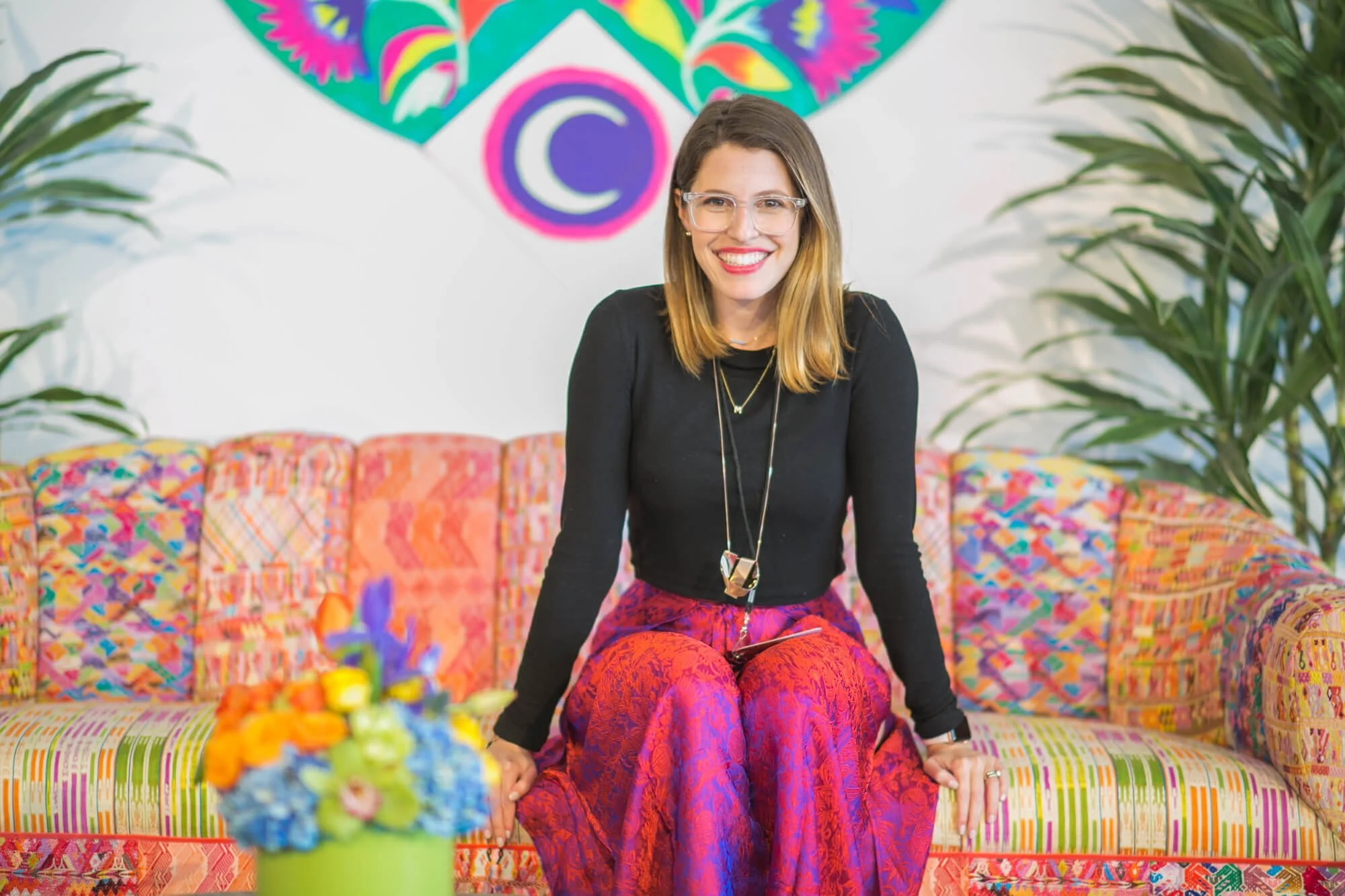 Michelle Poler, author of Hello Fears, in a vibrant and confident professional portrait