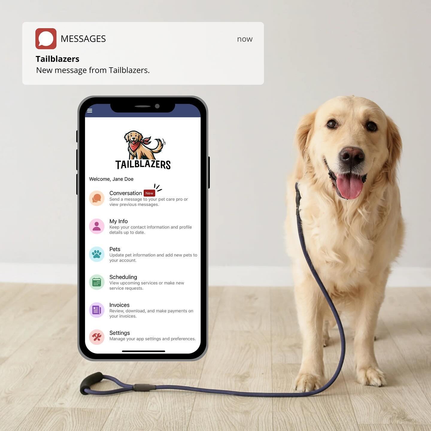 Did you know Tailblazers has its own app for all your pet care needs? 

📲 Easily schedule and adjust your services directly through the app. 

💌 Receive a detailed report after every service. 

📍GPS Tracking - see where your pups been adventuring 
