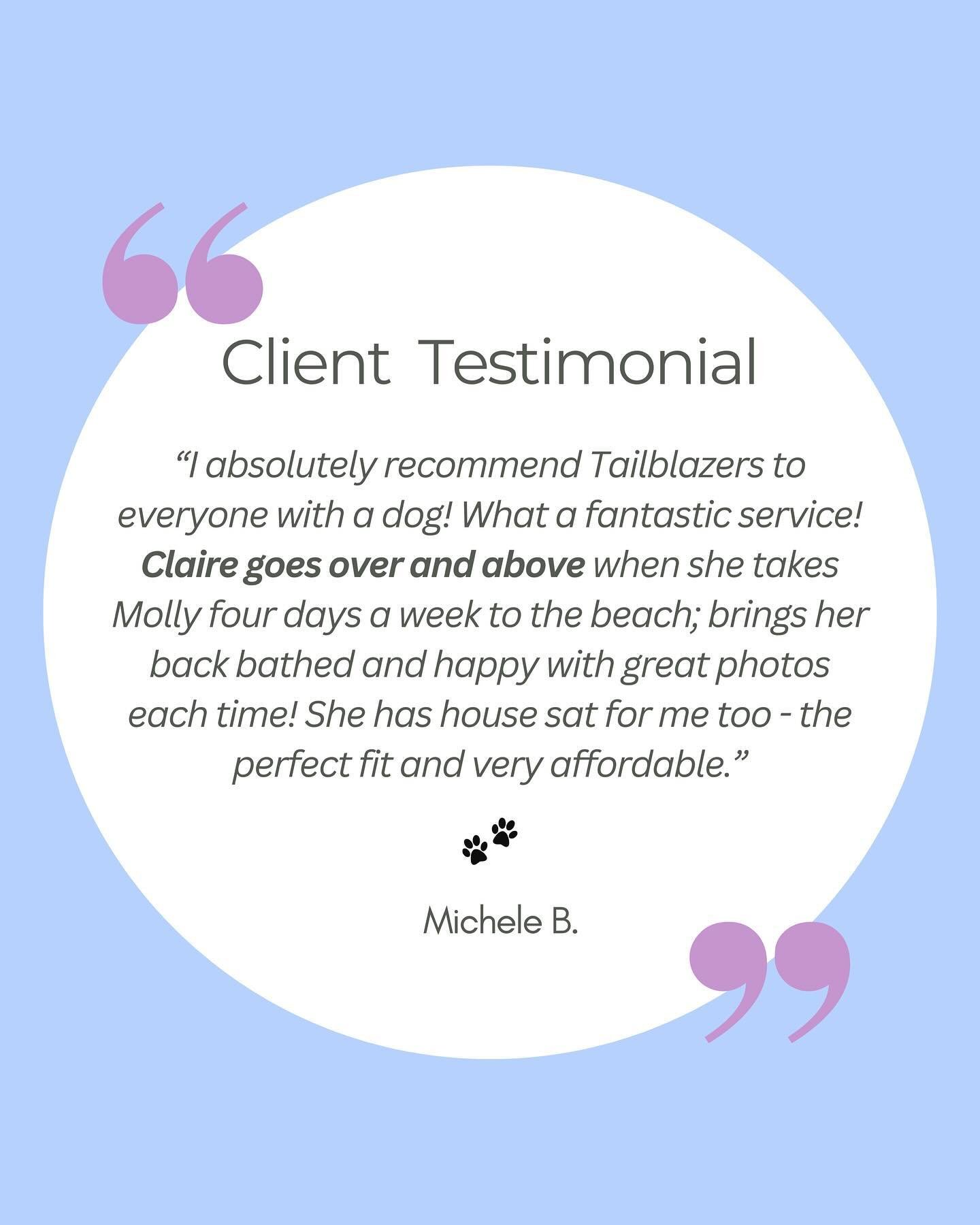 🗞️ Testimonial Tuesday 🗣️
&bull;
I had the absolute pleasure of walking Molly four times a week back in Australia. It was beach day everyday for Molly, with endless swimming in the sea and doing what miss Molly moo loves most - playing ball. 🎾
&bu