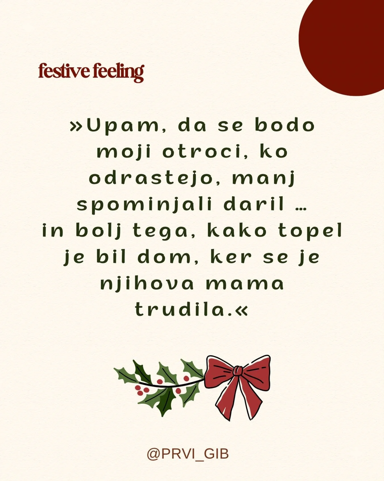 &raquo;To je zate, mama. Vse, kar dela&scaron; iz ljubezni, je tisto, zaradi česar so prazniki res magični.&laquo; ✨ 

#bozic #družina #ljubezen #otroci #prazniki