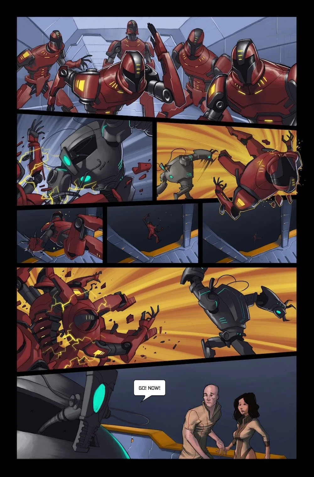 Deep Blue #3 interior comic art sample