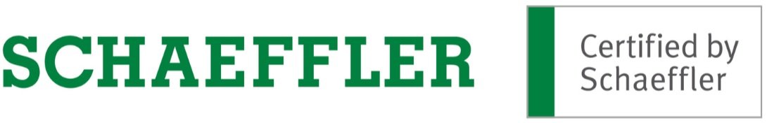 Logo av Schoeffler med teksten "Certified by Schaeffler".