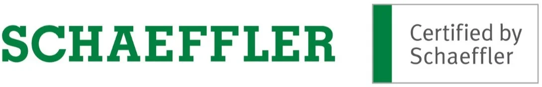 Logo av Schaefler med teksten "Certified by Schaeffler".