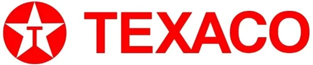 Texaco-logo med en rød stjerne og teksten 'TEXACO' i rødt.