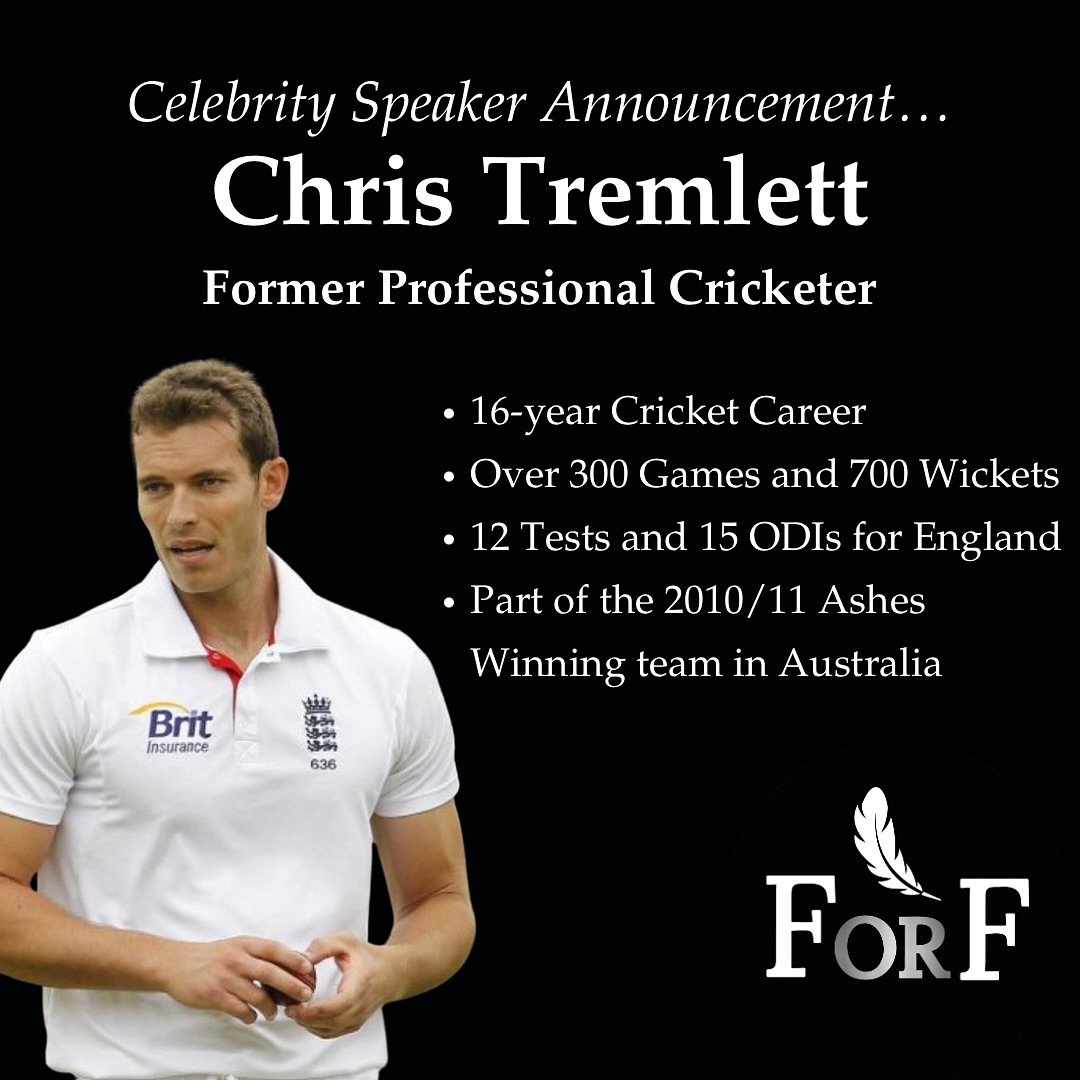 Exciting news! 👀

We are thrilled to announce that Chris Tremlett, former England cricketer and Ashes hero, will be joining us as a celebrity speaker, alongside Ben Jones!🏏

Chris Tremlett will be sharing his incredible journey from the pitch and b