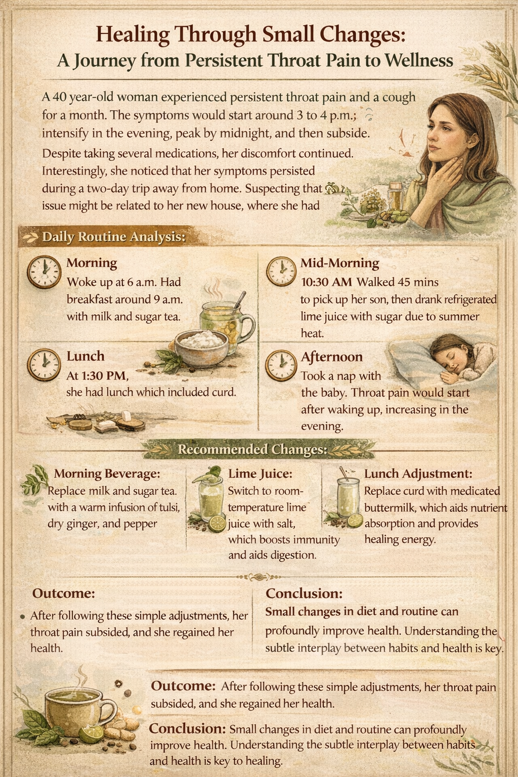 Healing Through Small Changes: A Journey from Persistent Throat Pain to Wellness"