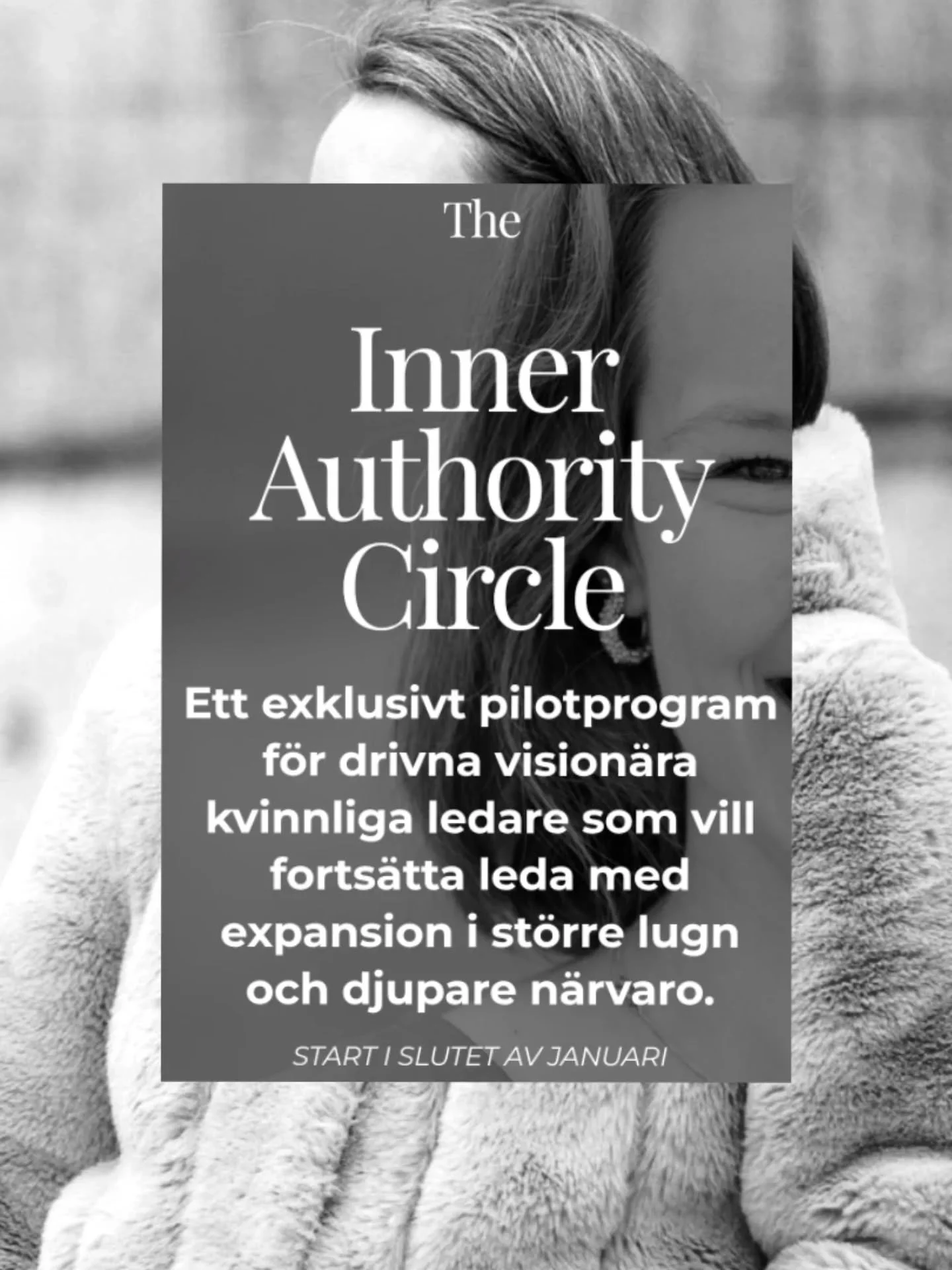 F&ouml;r kvinnliga ledare som vill forts&auml;tta leda med expansion i st&ouml;rre lugn och n&auml;rvaro, i kontakt med sig sj&auml;lva.

Mindre modeller, mer levda skiften.

D&auml;r den inre utvecklingen blir synlig ut&aring;t, 
och d&auml;r du st&