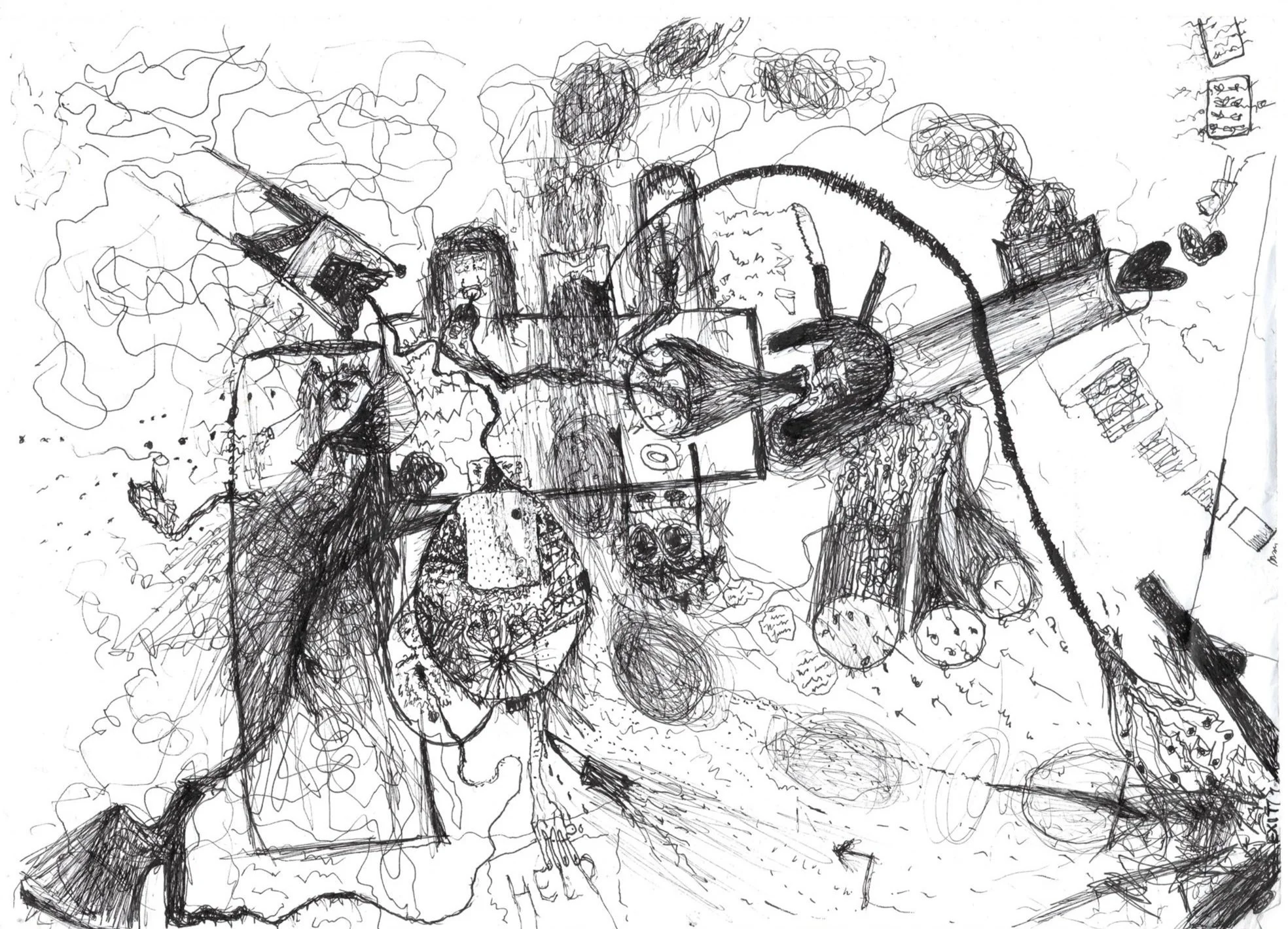 Dinner at 832. Sunday, November 21st 2022. 

Drawing in archival black ink pen on Rhodia 80mg High Grade Vellum paper. 
11.5 x 8.5 unframed. 