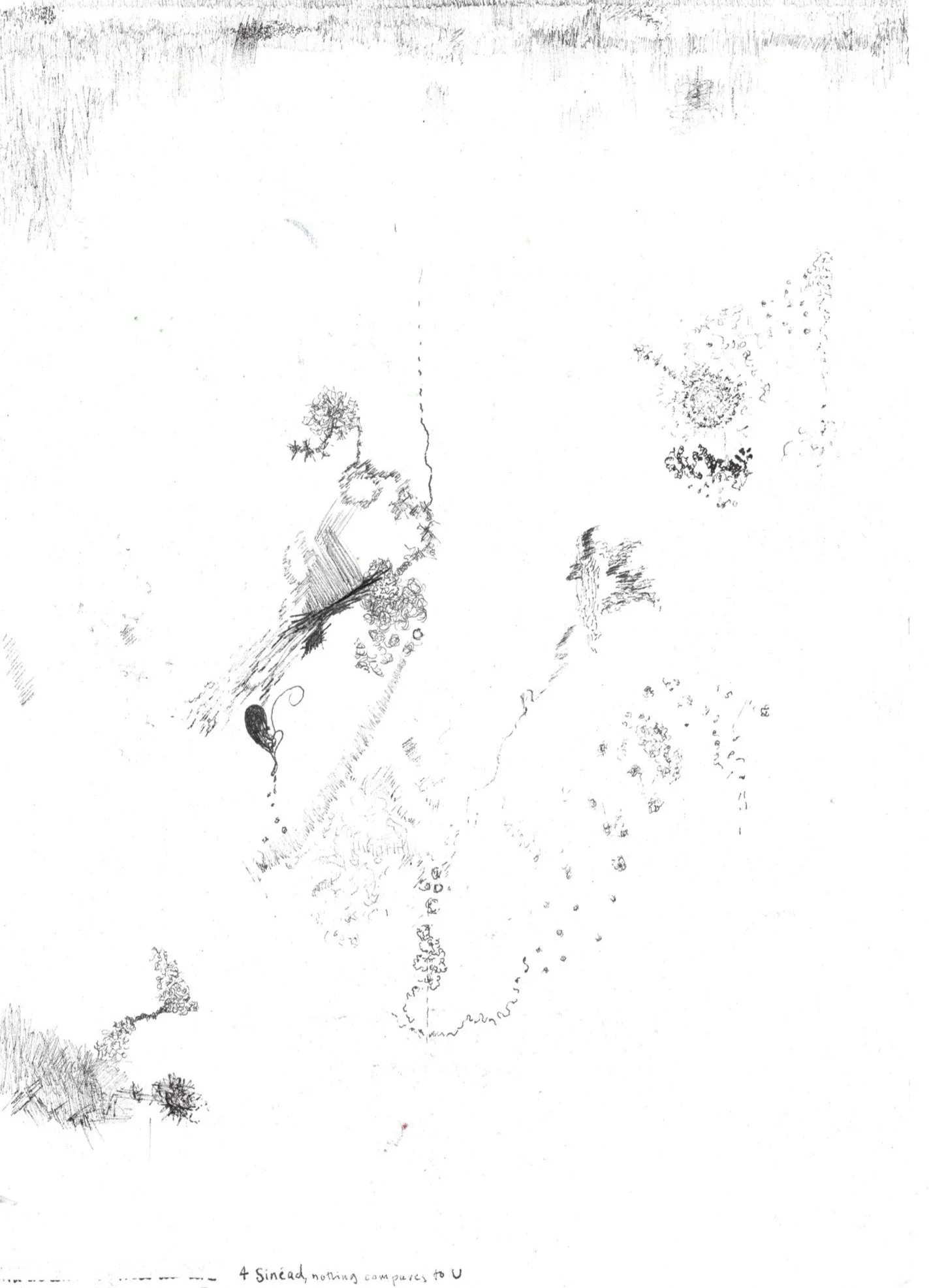 4 Sinéad, nothing compares to U. July 26th, 2023.

Drawing in archival black ink pen on Carta pura 120g white 100% cotton paper. 
11.5 x 8.5 unframed. Dedicated to Sinéad O’Connor, drawn the day she died while listening to the artist singing ‘Nothing