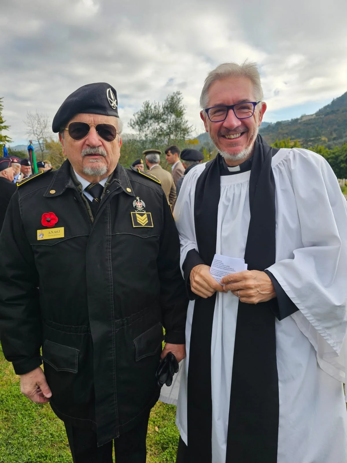 Father Chris with Artillery Sergeant Andrea Breschi
