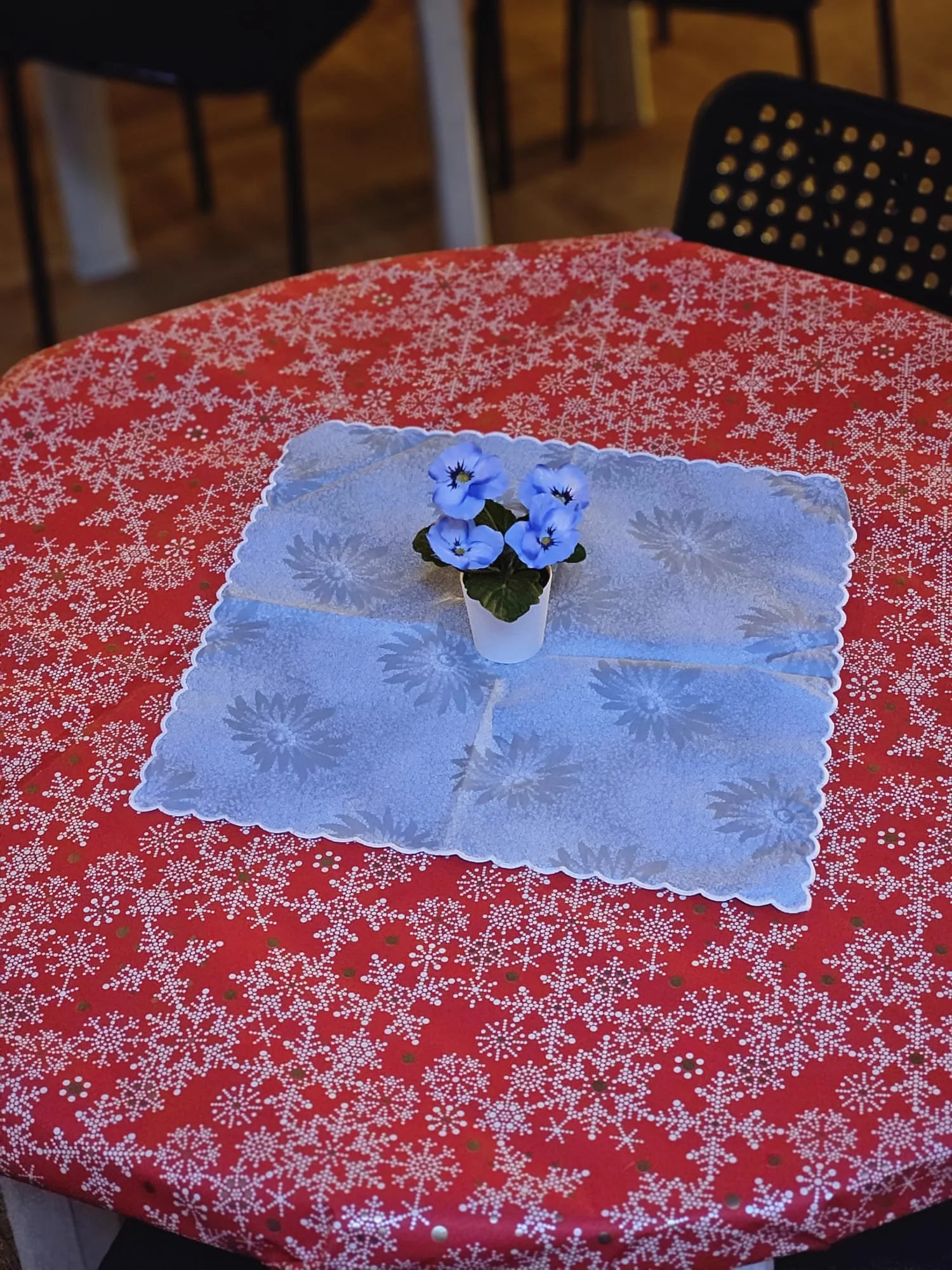 Setting up the Salone for our first Ladies Brunch