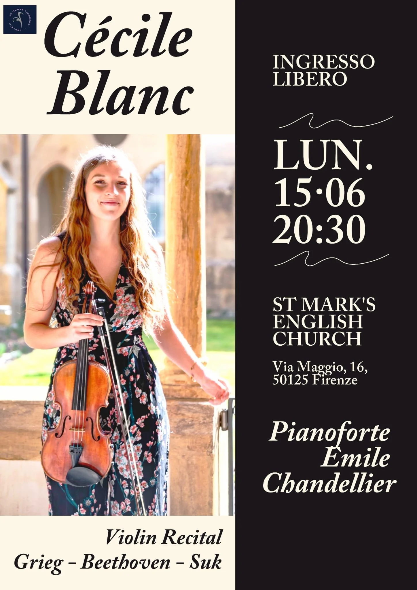 Violin Recital with Cecile Blanc and Pianoforte Emilie Chandellier 