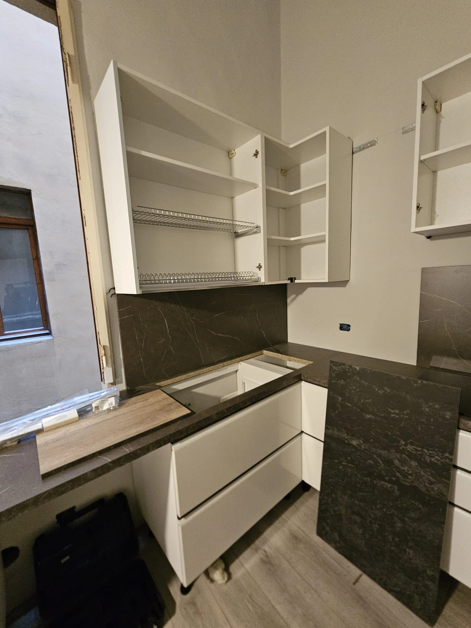 Sink and cupboards