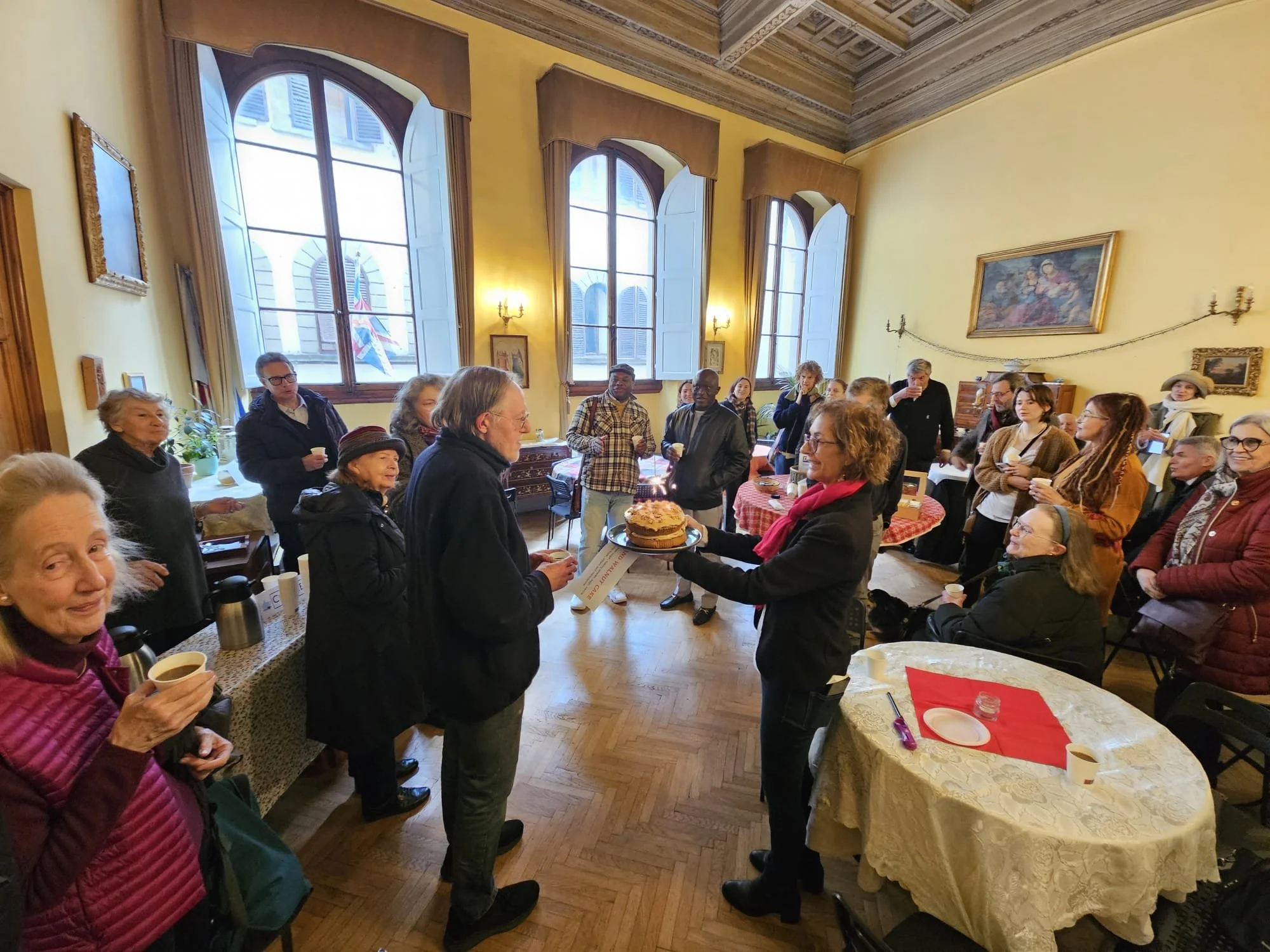 Celebrating Birthdays at our third Sunday Bring and Share; this time it was Patrick's birthday
