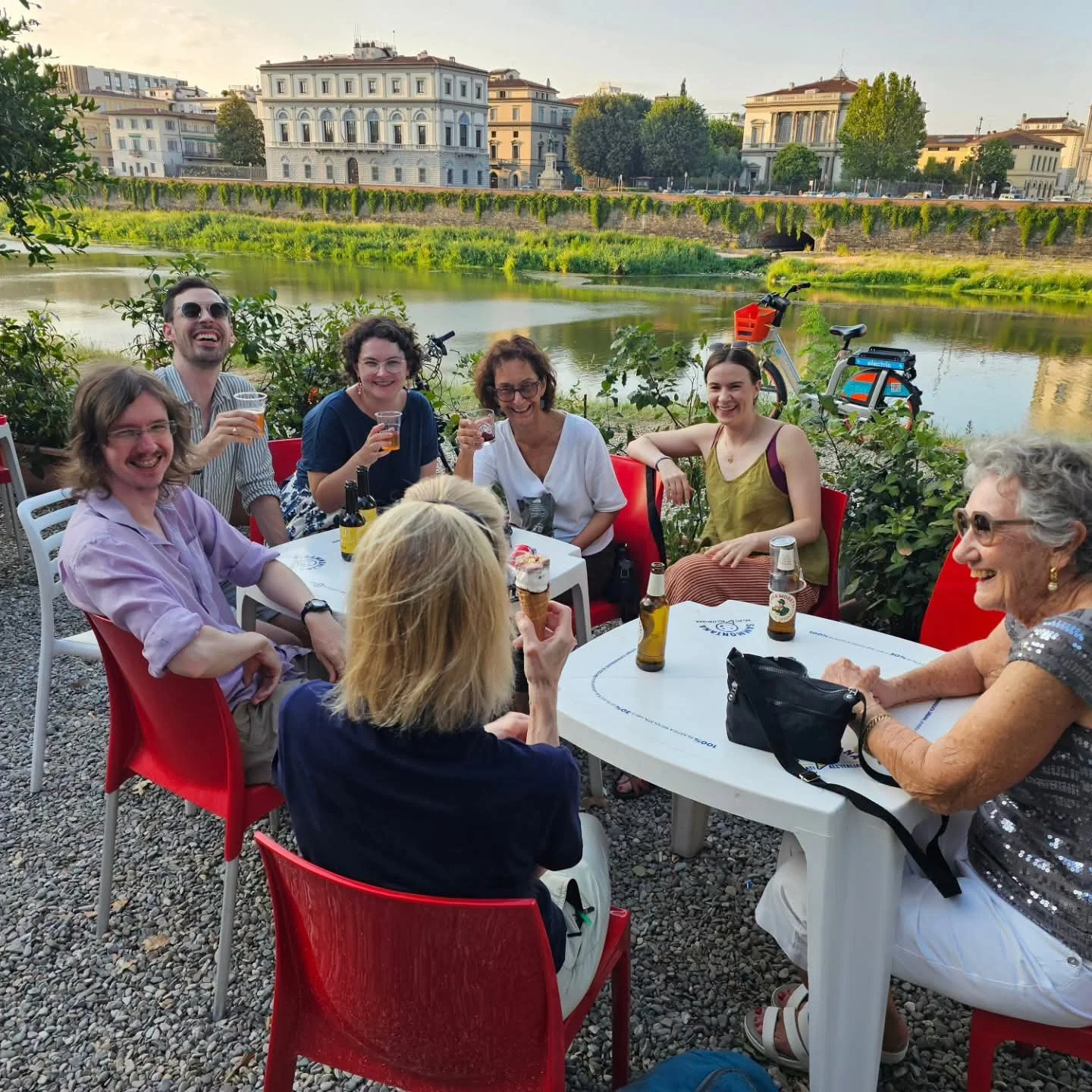 Our last 'Food for Thought' before the summer. Aperitivo at La Rondinella. 
Thomas, our ordinand, (person training for ordination), was with us for one month from Wycliffe College, Oxford.