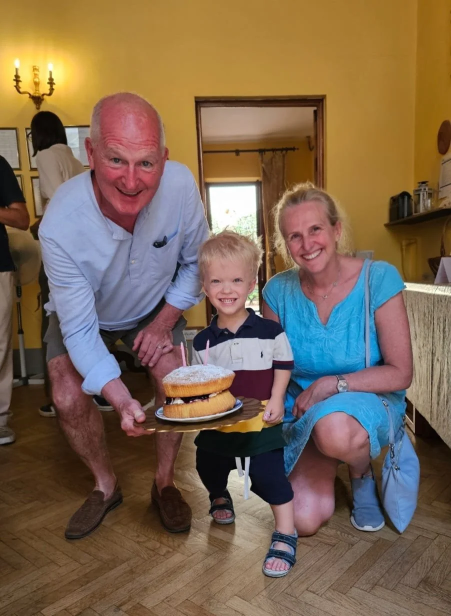 Celebrating birthdays at our Third Sunday 'Bring and Share Lunch'.