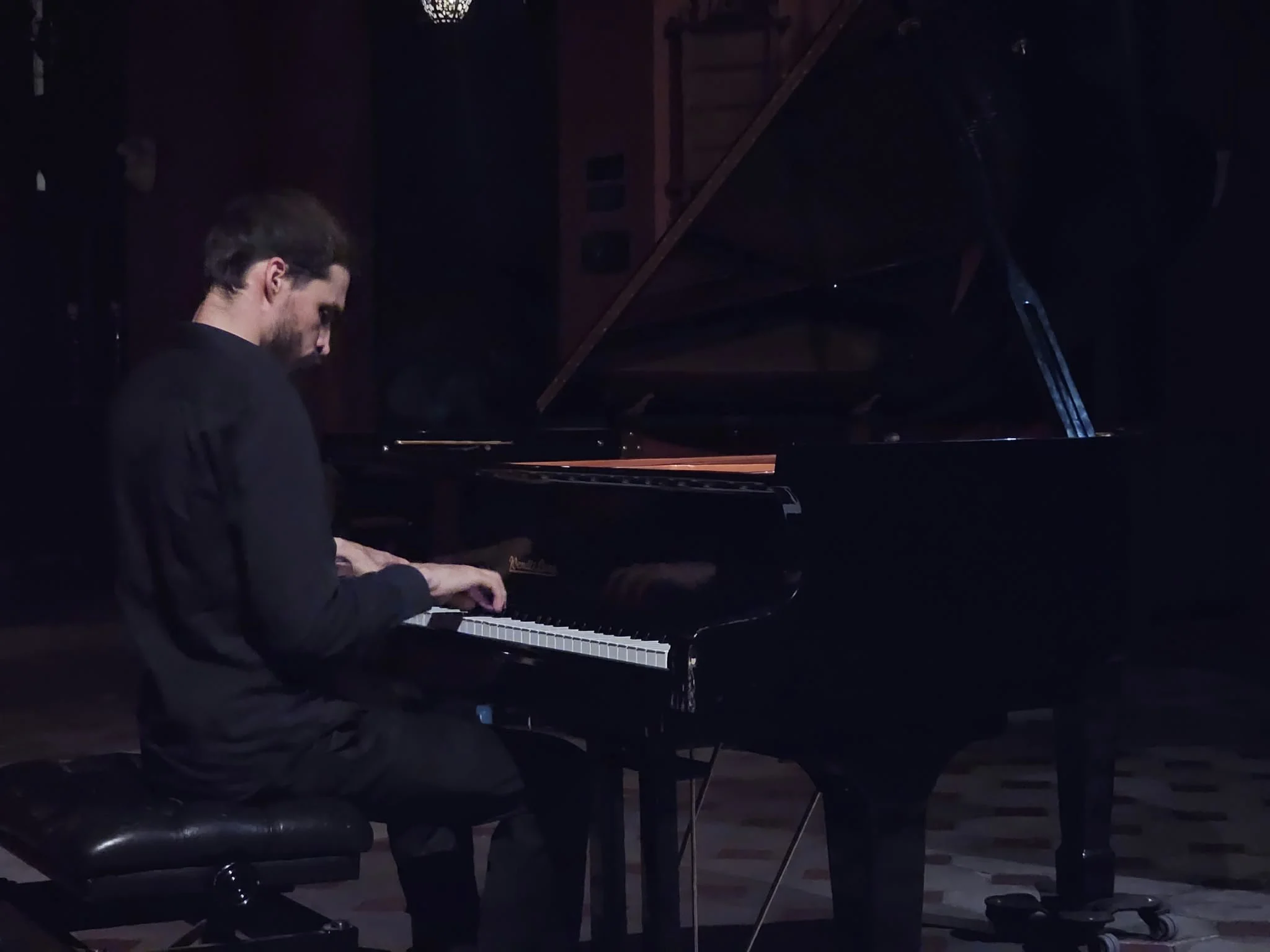 Emile Chandellier, our organist, playing Prokofiev, and entertaining us over three evenings.