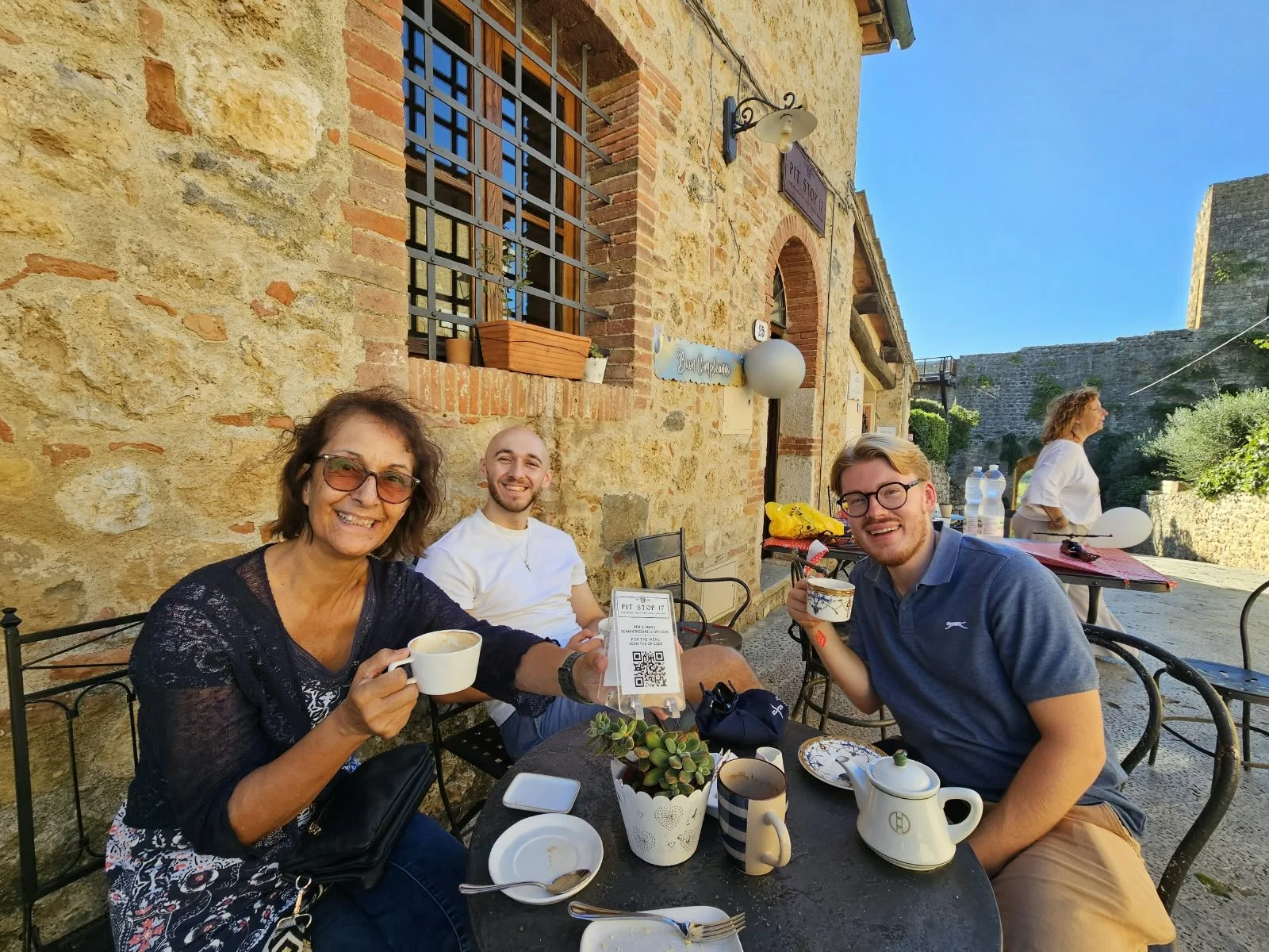 Simeon, Niall, Bernadette and Father Chris in Siena