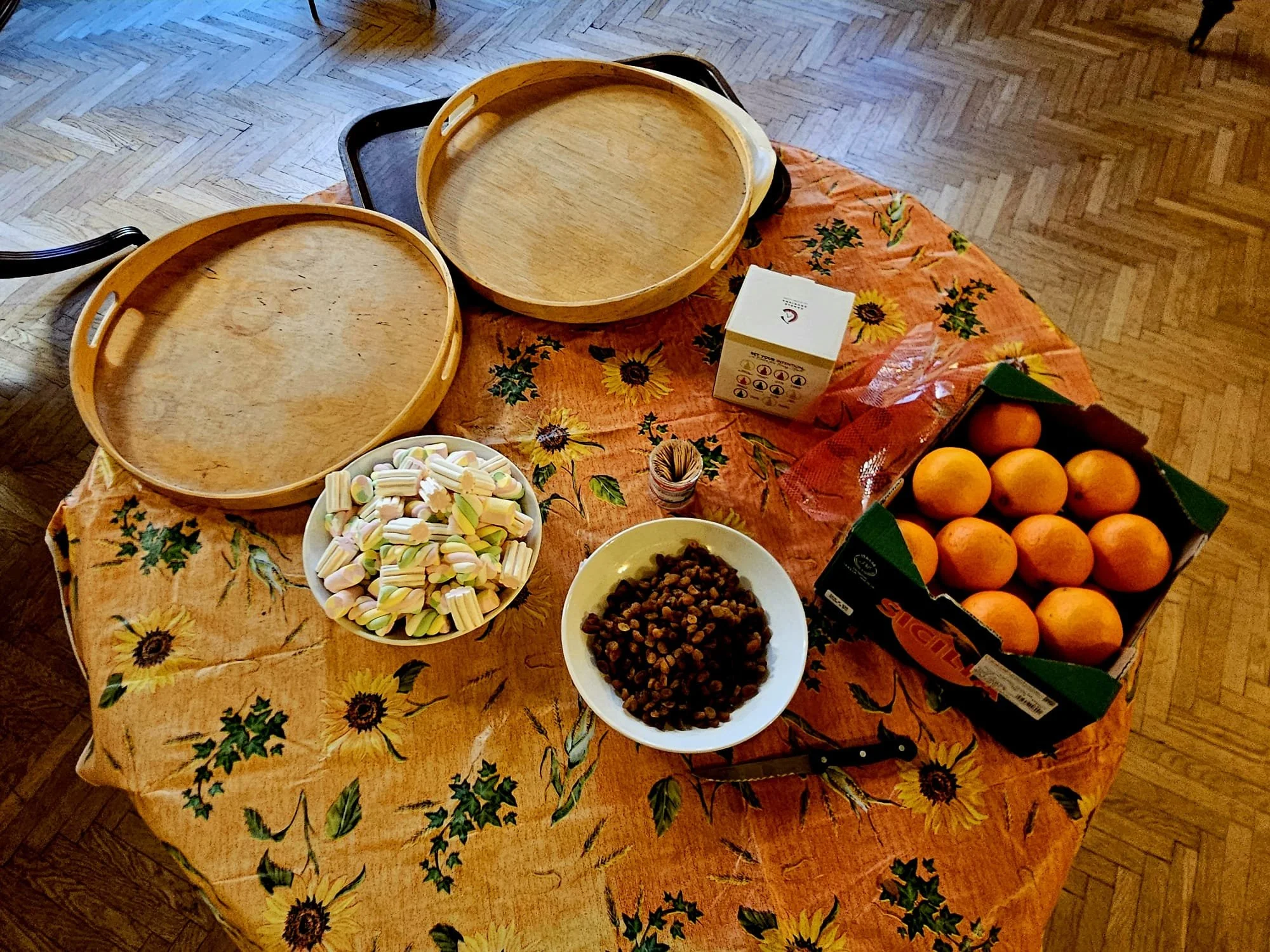 Getting ready to make Christingles