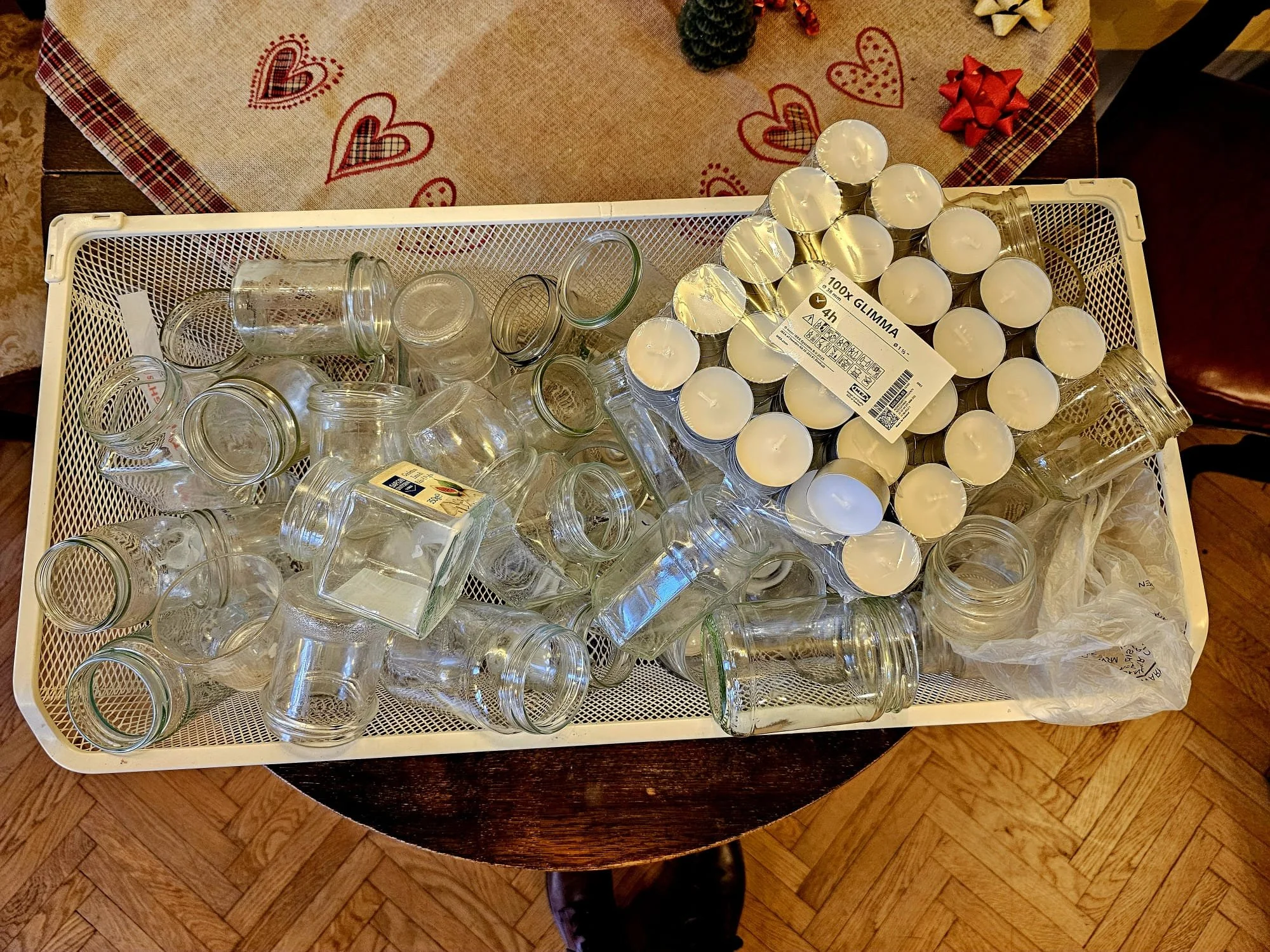 Getting the candles ready for lighting the Church and the stairs