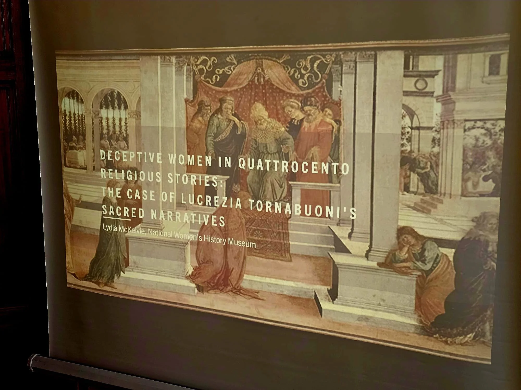 Lydia gave an excellent talk about women, and Lucrezia Tournabouni's poems and writings on life for women, focusing on Esther in the Old Testament and Salome in the New.