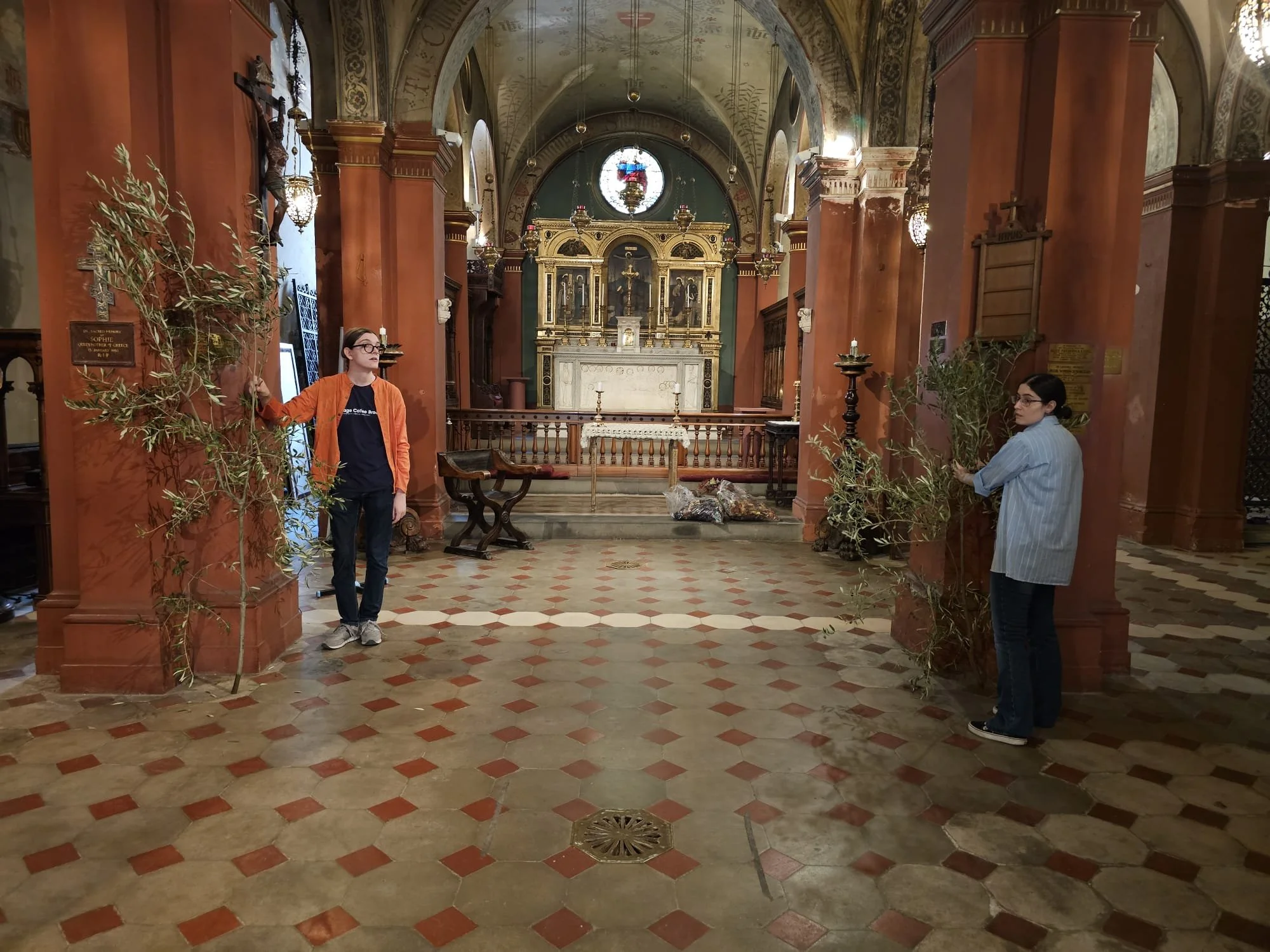 Decorating the church for Harvest