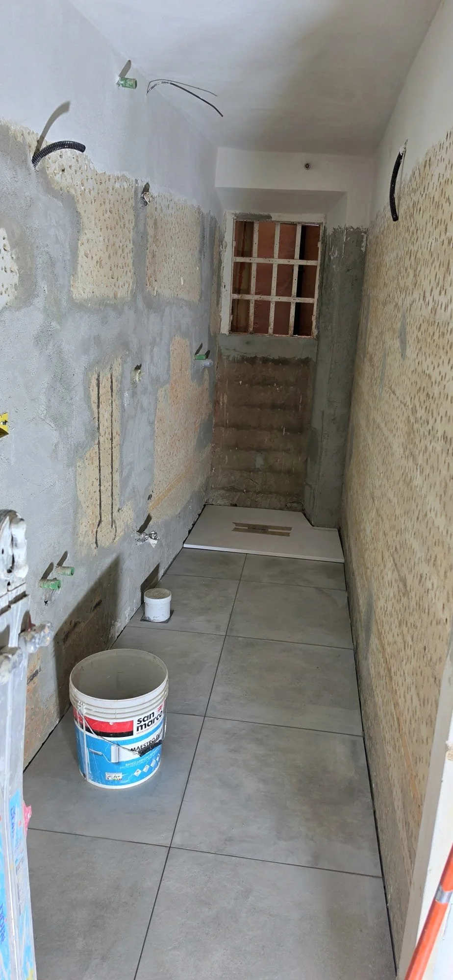 The new bathroom in the Studio apartment is coming along!