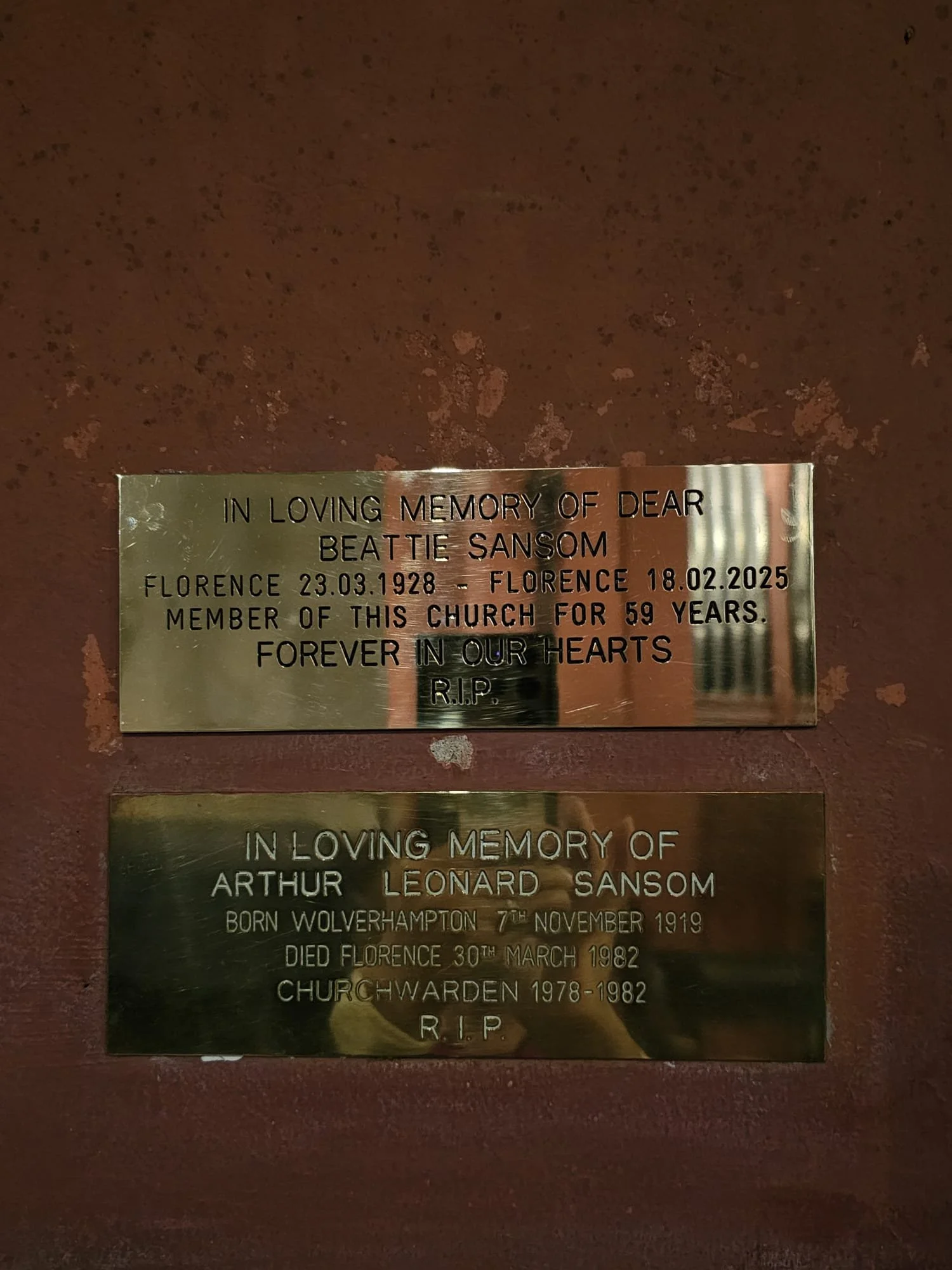 Beatty and Arthur's Plaques