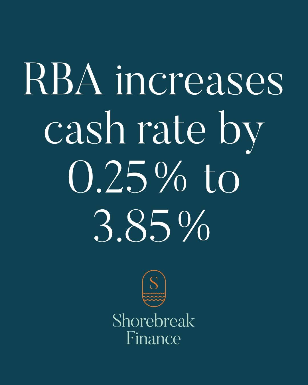 RBA Cash Rate Update | First Meeting of 2026 sees rate rise.

At its first meeting for 2026, the Reserve Bank has announced a 0.25% increase to the cash rate, taking it to 3.85%

If passed on by lenders, this may mean higher repayments for borrowers.