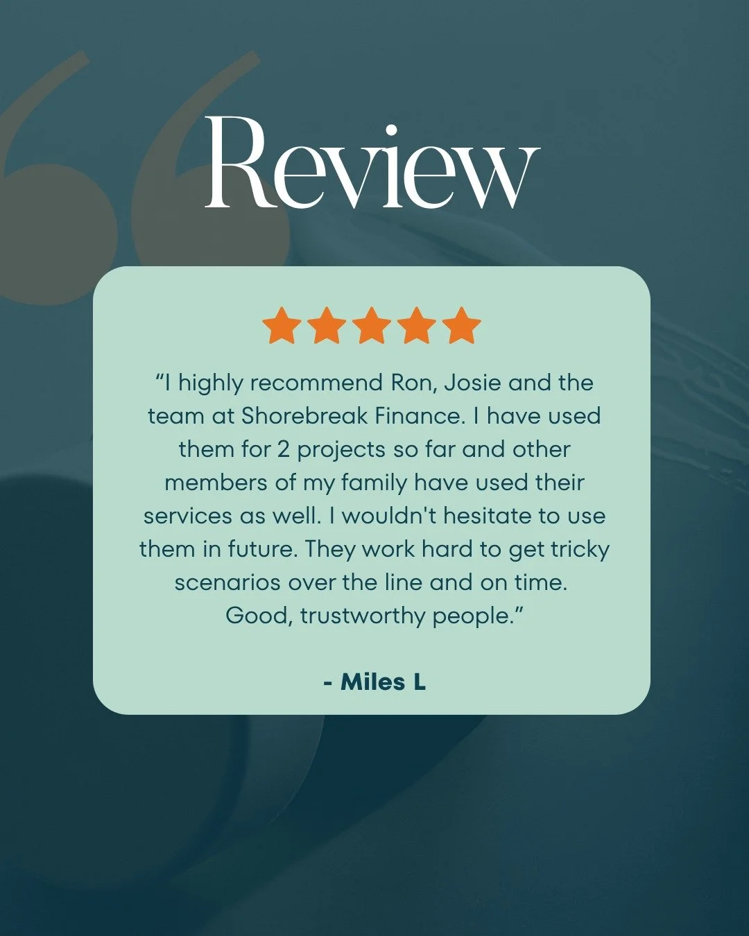 We&rsquo;re incredibly grateful for the trust our clients place in us, not just once, but time and time again. Supporting families across multiple projects and helping navigate more complex scenarios is exactly what we&rsquo;re here for.

Thank you f