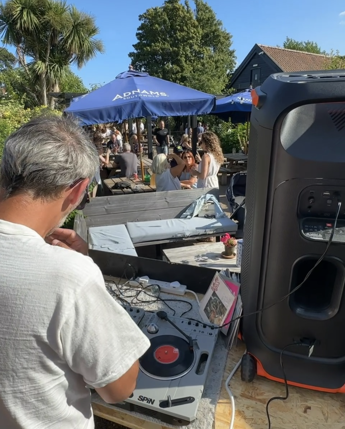 DJ Mac in the garden