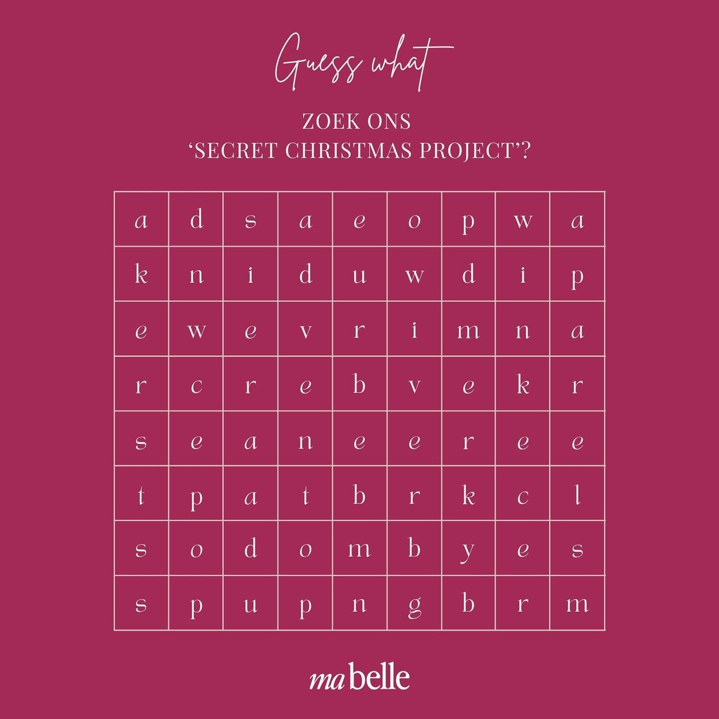 GUESS WHAT 💝 || Wij zijn al weken bezig met een fantastisch project. Morgen maken wij bekend wat ons geheim is. Wij kunnen niet wachten om het met jullie te delen. 

Tot die tijd houden we het nog even spannend. Zie jij ons 'Secret Christmas Project