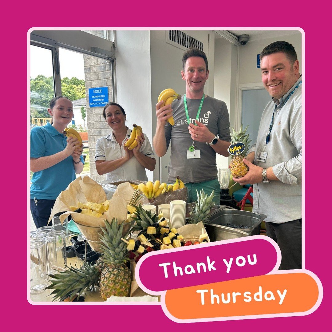 A massive Thank You Thursday to the wonderful team at @fyffesofficial which has donated an incredible amount of fruit to our staff during the trusts wellbeing week this week.

The fruit was turned into kebabs and smoothies, providing healthy snacks t