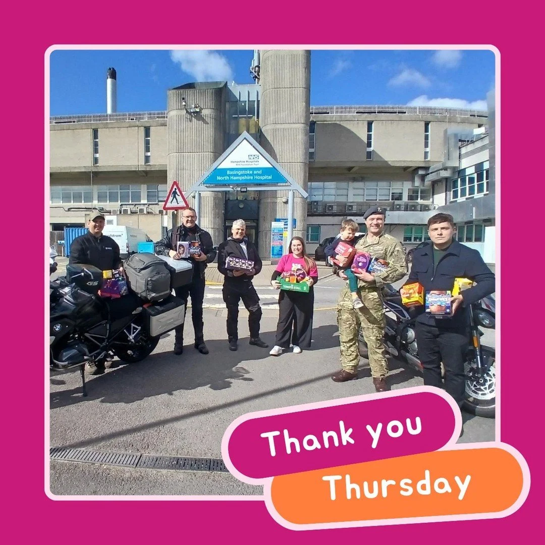 Thanks to @rafodiham and the Odiham Motorcycle Club, any children staying with us on Easter Sunday will be treated to an Easter egg after they dropped in a donation of treats to share with those who are poorly over the long weekend.

And thanks to li