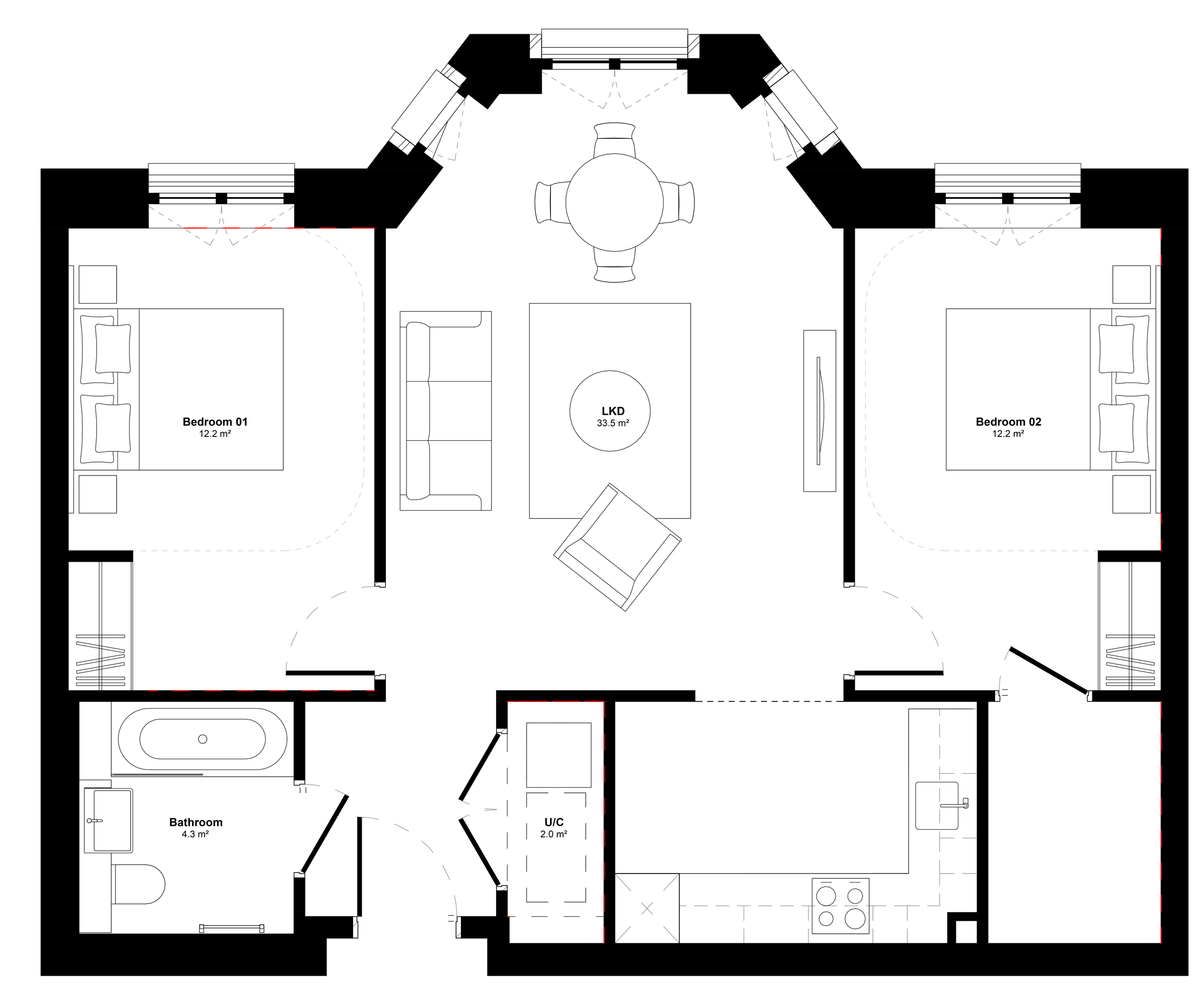  Typical apartment layout 