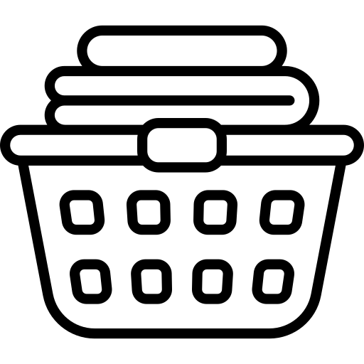 Folded laundry in a basket illustration