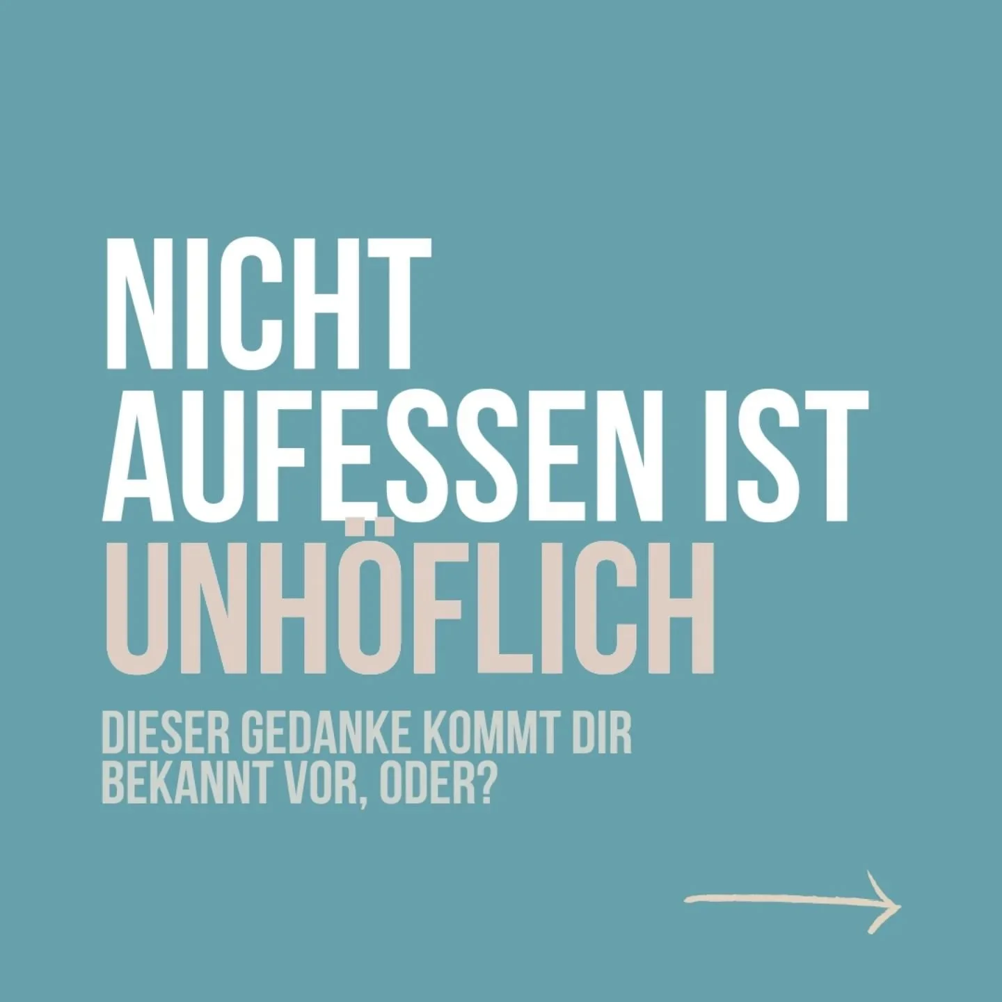Aber wei&szlig;t du, was wirklich unh&ouml;flich ist? Deinen K&ouml;rper zu &uuml;berladen, nur um eine alte Regel einzuhalten, die niemand mehr braucht. 🙃

✨ Deine neue Regel: Iss so viel, wie sich f&uuml;r DICH gut anf&uuml;hlt. Der Rest darf auf 