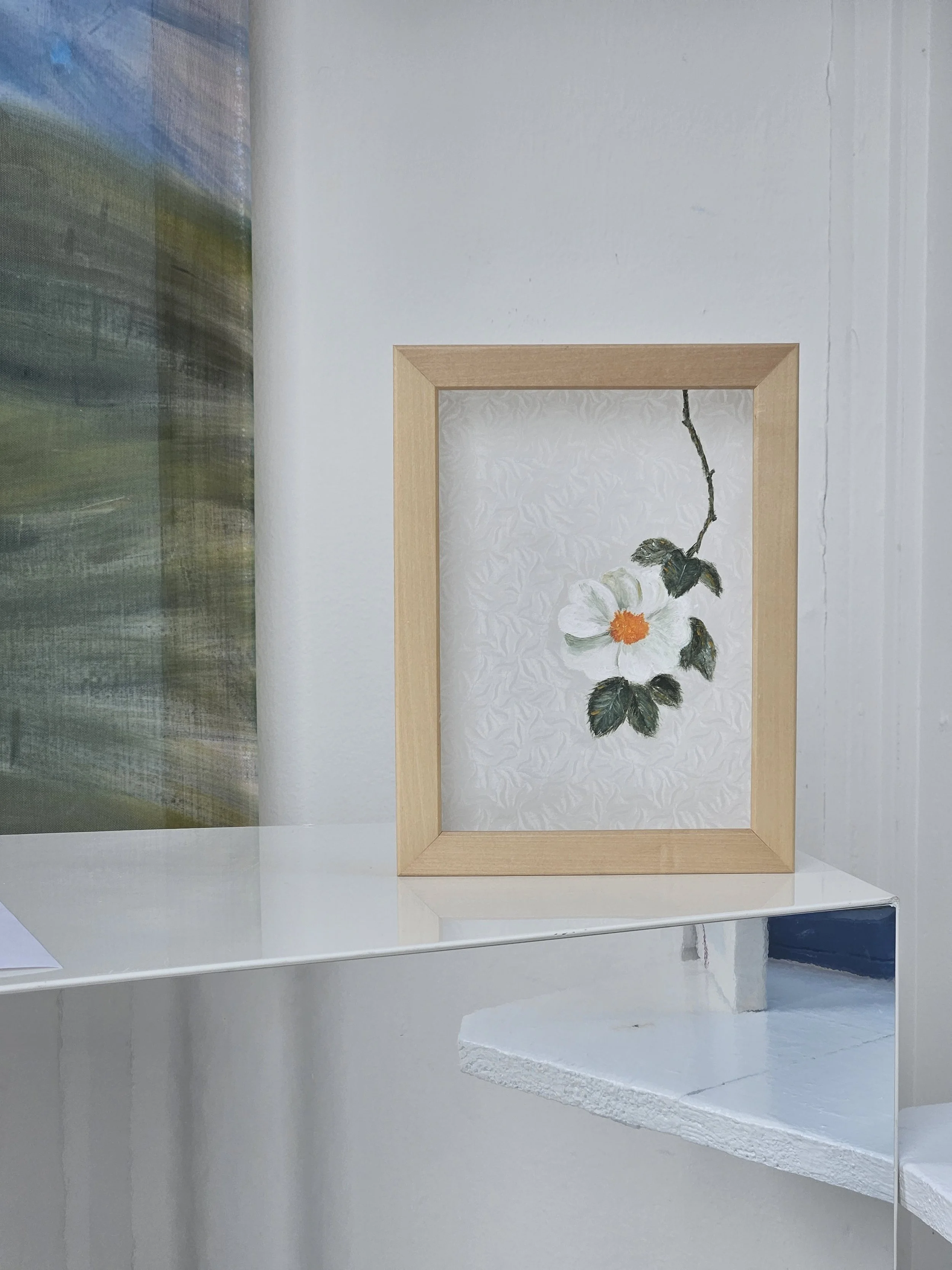 New Game X (white flower)  20.5 x 15.5 cm