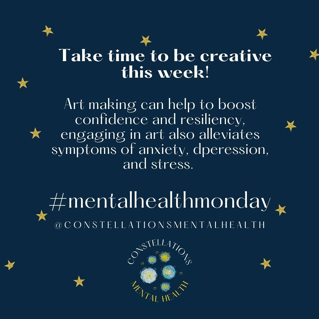 We were always meant to create, to be human is to make something. Take time to be creative this week and engage in some form of art making. Hum, sing, draw, dance, paint, etc.. Try to notice how it makes you feel as well! 

#artherapy #arttherapylife