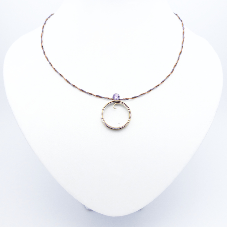 Silver & Brass Faceted Necklace