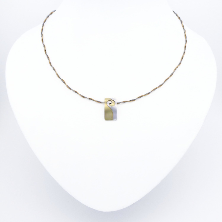 Spiral Unity Necklace - Medium - Silver & Brass